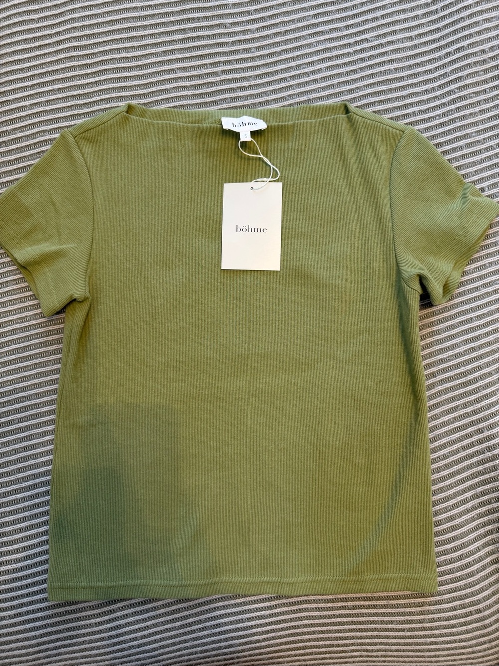 Green boatneck top - Bohme size small